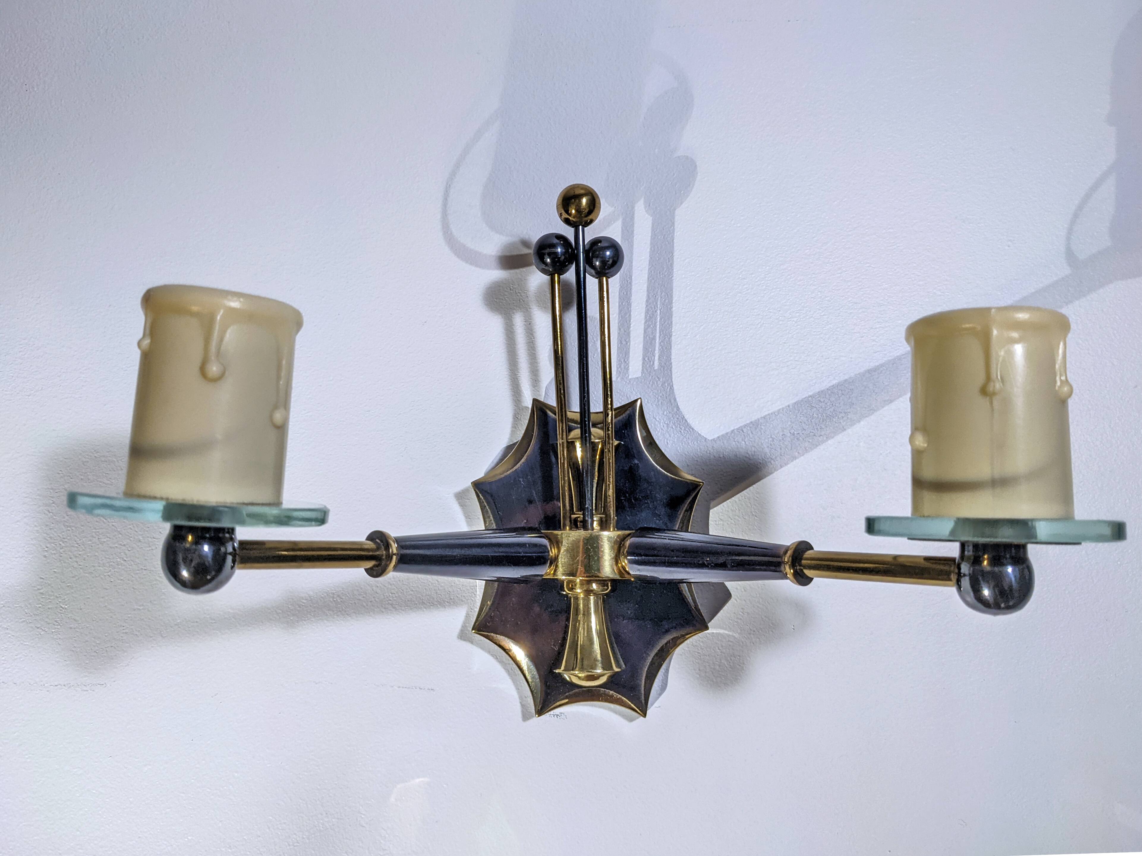 Pair of sputnik wall lights 1950