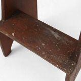 French Industrial Wooden Stepladder, 1900s