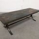 Table basse brutaliste en pierre naturelle et fer forgé vers 1960