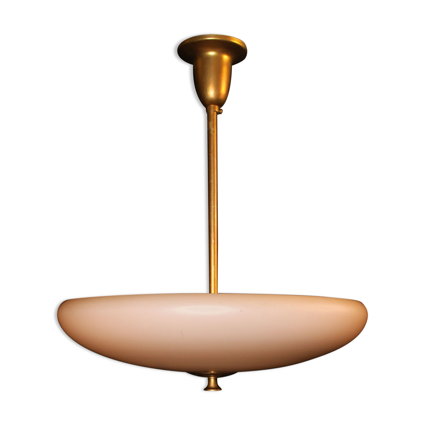 Art Deco pendant lamp in frosted glass, 1960.