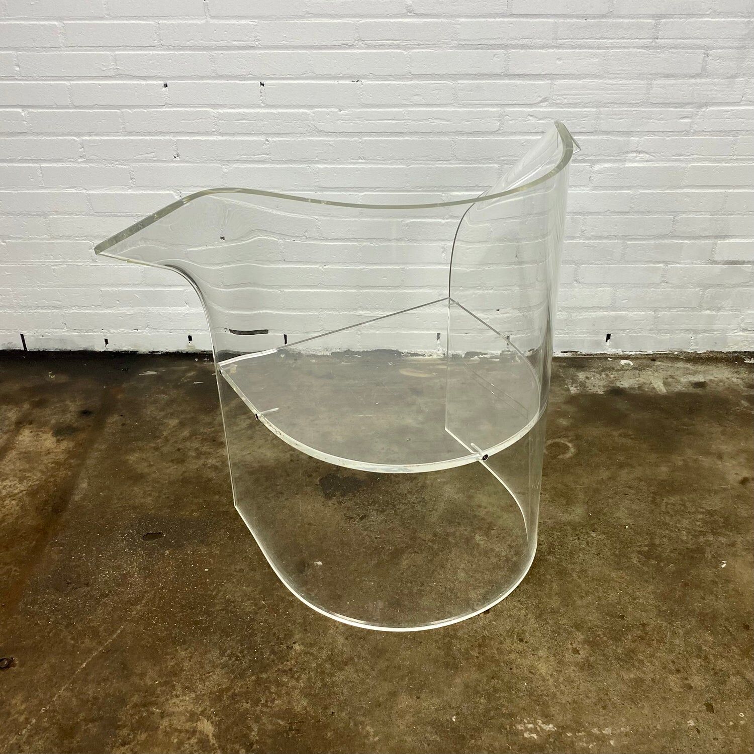 Fauteuil vintage en verre acrylique fabriqué par Charles Hollis Jones
