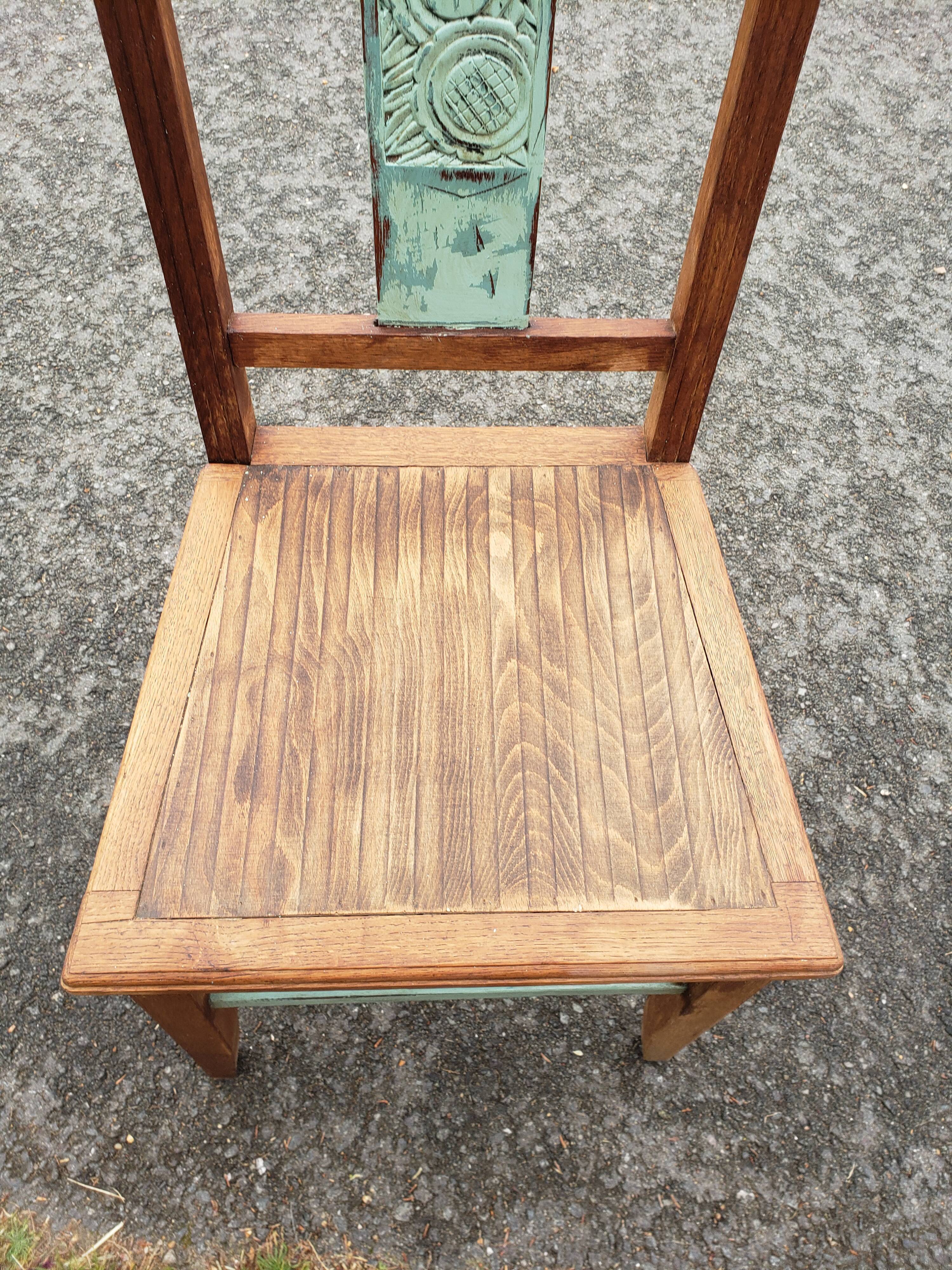 Table and chairs art deco wood and pastel