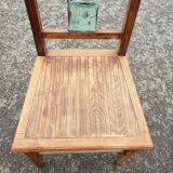 Table and chairs art deco wood and pastel