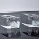 Pair of icicle candlesticks, Murano glass, Italy, 1970