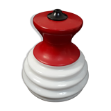 lampshade day lamp suspension glass white opaline vintage red 1970