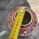 Petit Vase Vintage rond en céramique Turque H 11 cm