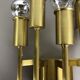 Brass Italian Stillovo Style Theatre Wall Ceiling Light Sconces, Italy, 1970s