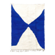 Tapis berbère marocain Beni Ouarain à motifs bleu 2,40x1,60m