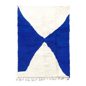 Moroccan Berber Beni Ouarain rug with blue patterns, 2.40x1.60m