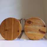 Paire de tabourets vintage en bois