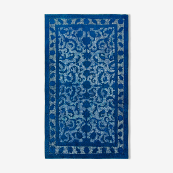 Anatolian 1980s 141 cm x 244 cm blue rug