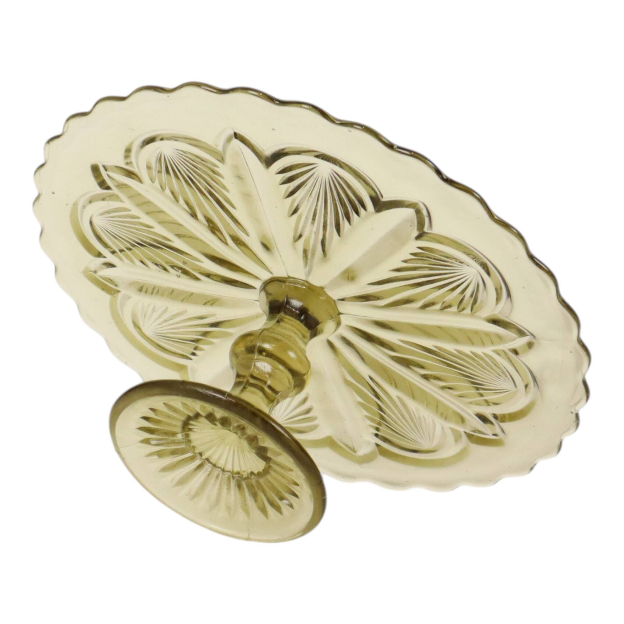 Art Deco Pressed Glass Cake/Pastry Platter 27cm