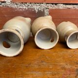 Antique niderviller lauze set pitchers + sugar pot vintage beige stoneware #
