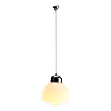 Vintage glass and metal pendant light design Italy 1960s-1970s