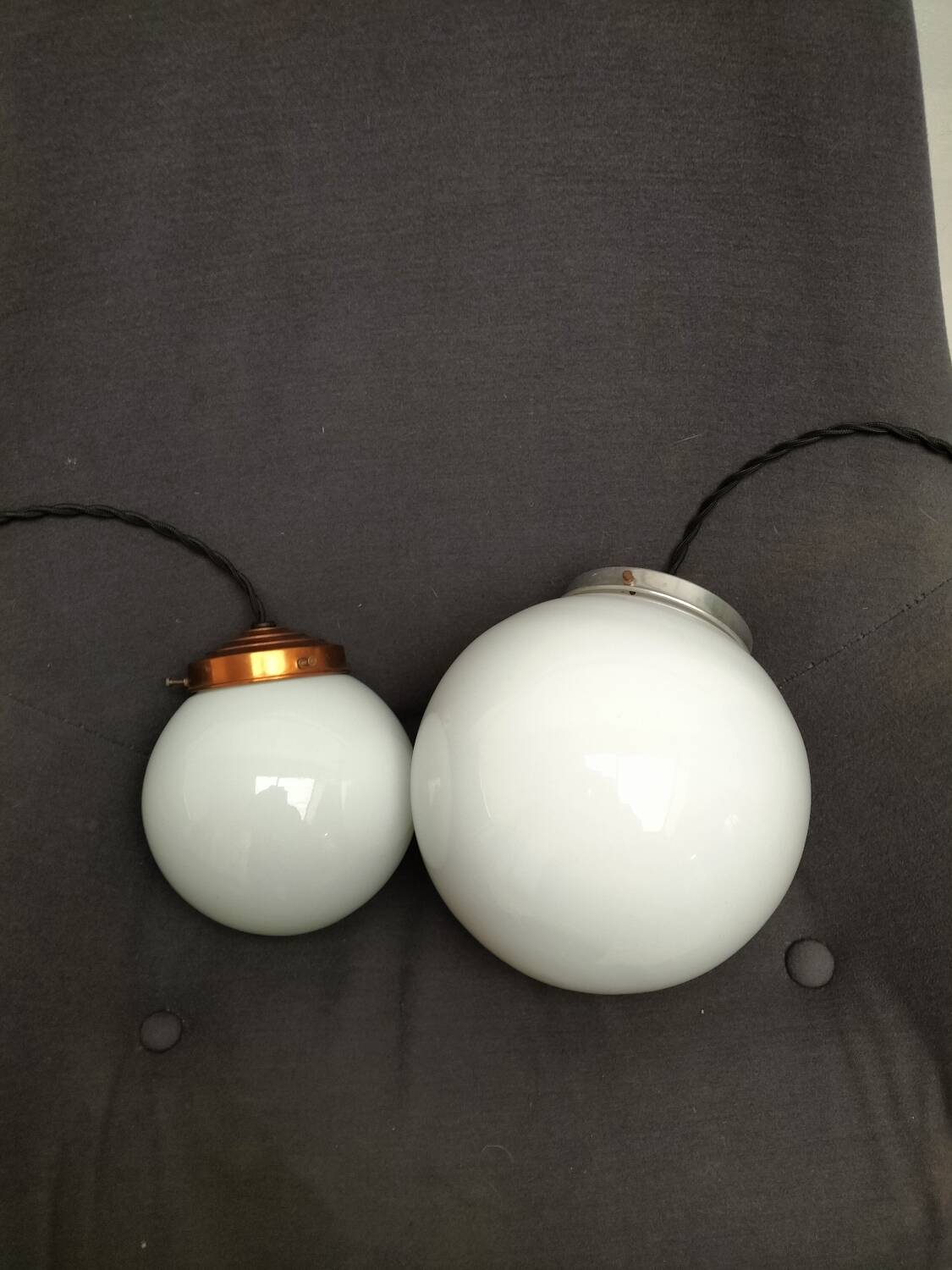 Opaline glass ball pendant lights