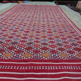 Tapis berbère rouge fait à la main en pure laine 105x205cm