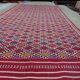 Red Berber carpet Handmade wool 105x205cm