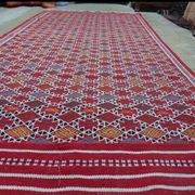 Red Berber carpet Handmade wool 105x205cm