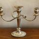 Silver metal bow candle holder