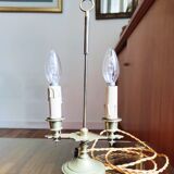 Bouillotte lamp with two lights in gilded bronze