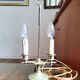Bouillotte lamp with two lights in gilded bronze