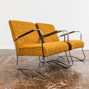 Bauhaus style armchairs, 1950s, Poland, set of 2