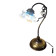 brass lamp 1975 electric working superb blue translucent tulip 42x30