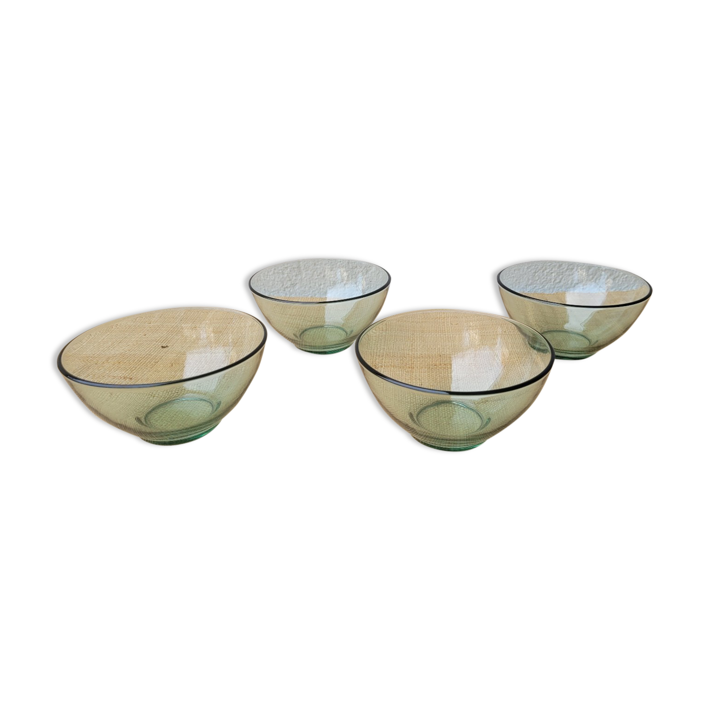 4 80's glass bowls