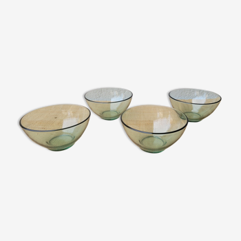 4 80's glass bowls