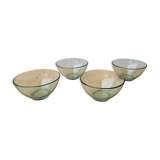 4 80's glass bowls