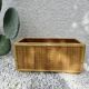70s woven rattan and bamboo planter