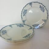4 flat ironstone plates from St Amand