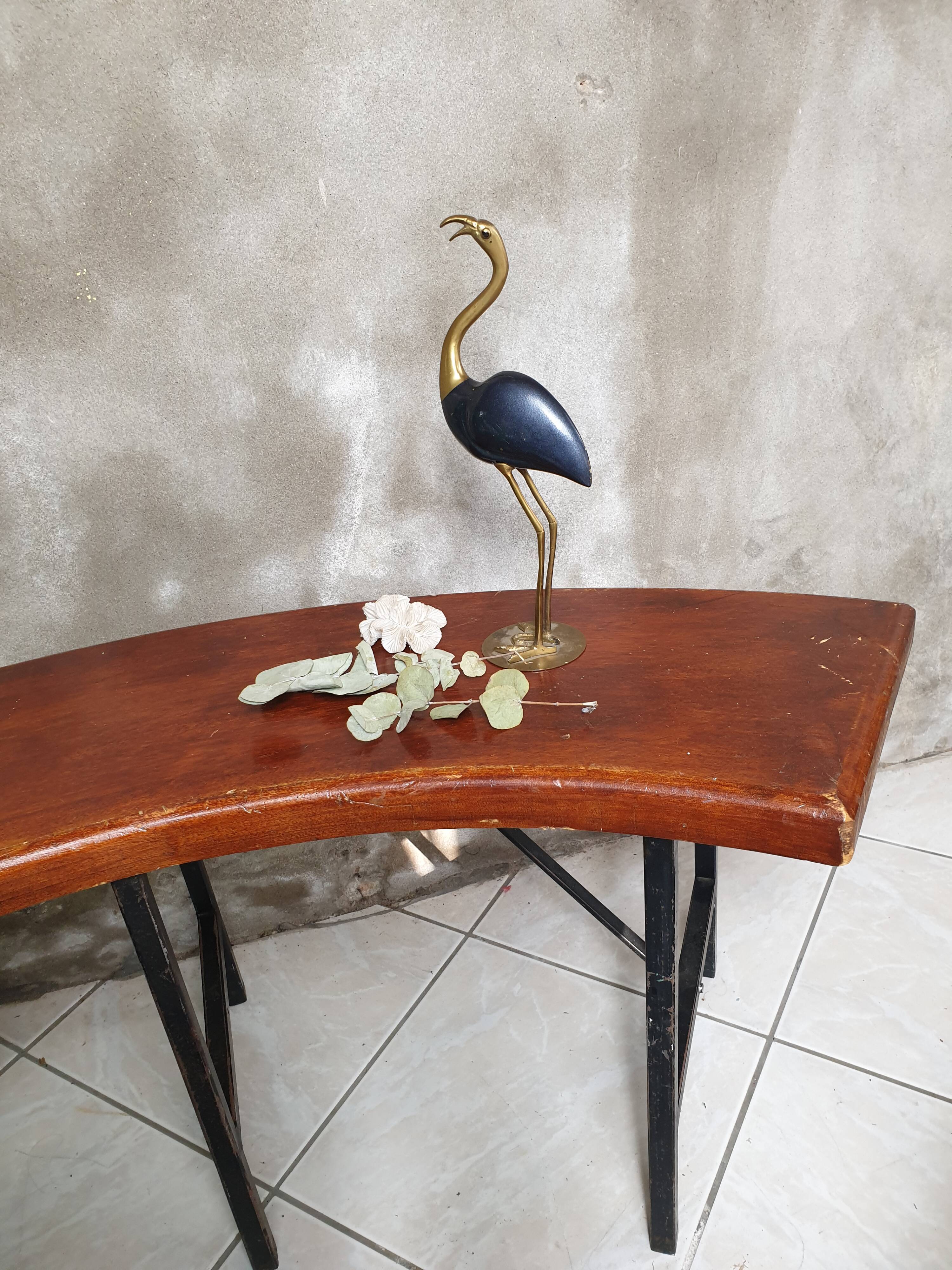 Pink flamingo in brass