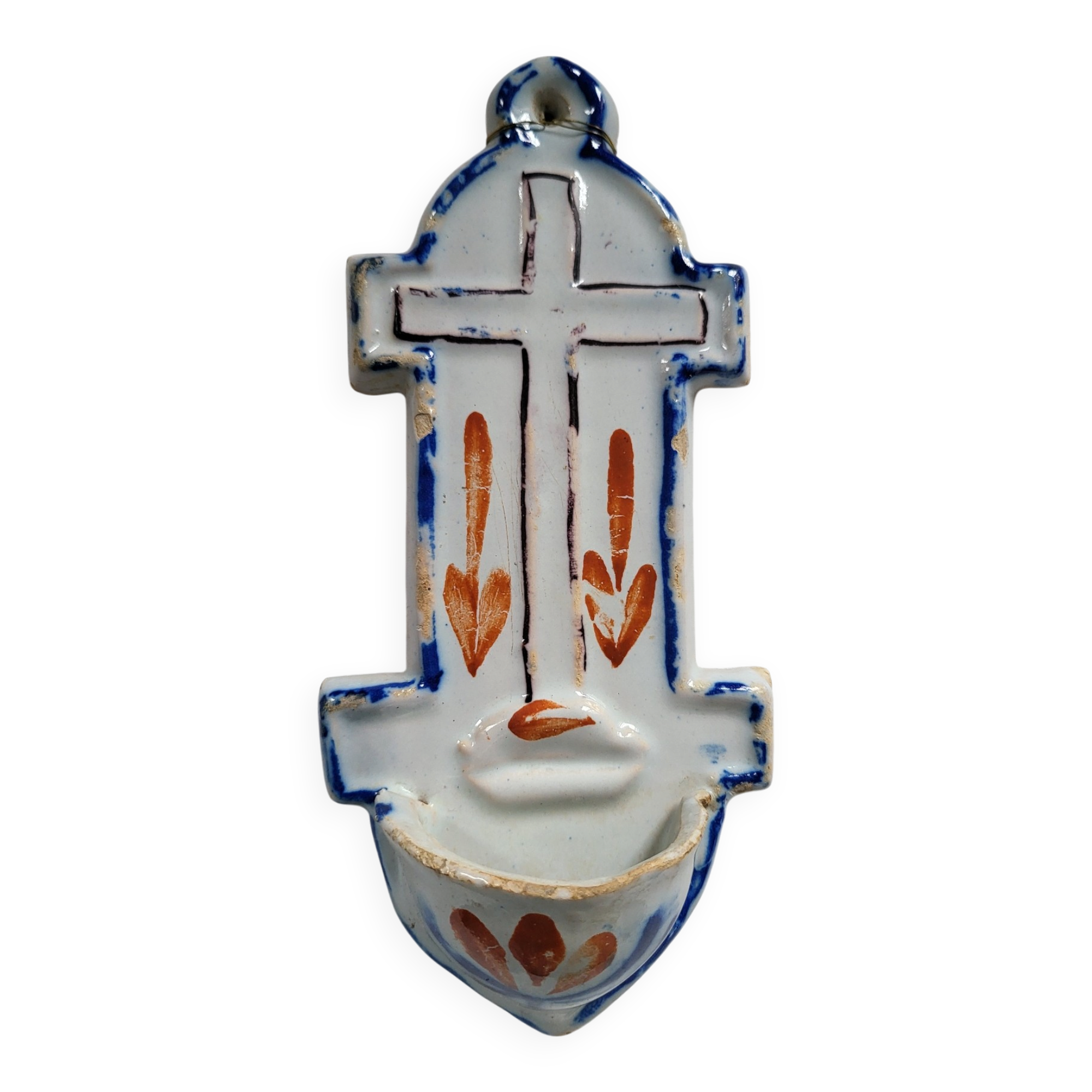 Old Faience Baptismal Font Cross Martres Tolosane
