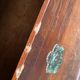 Vintage wooden trunk engraved with Indian ink