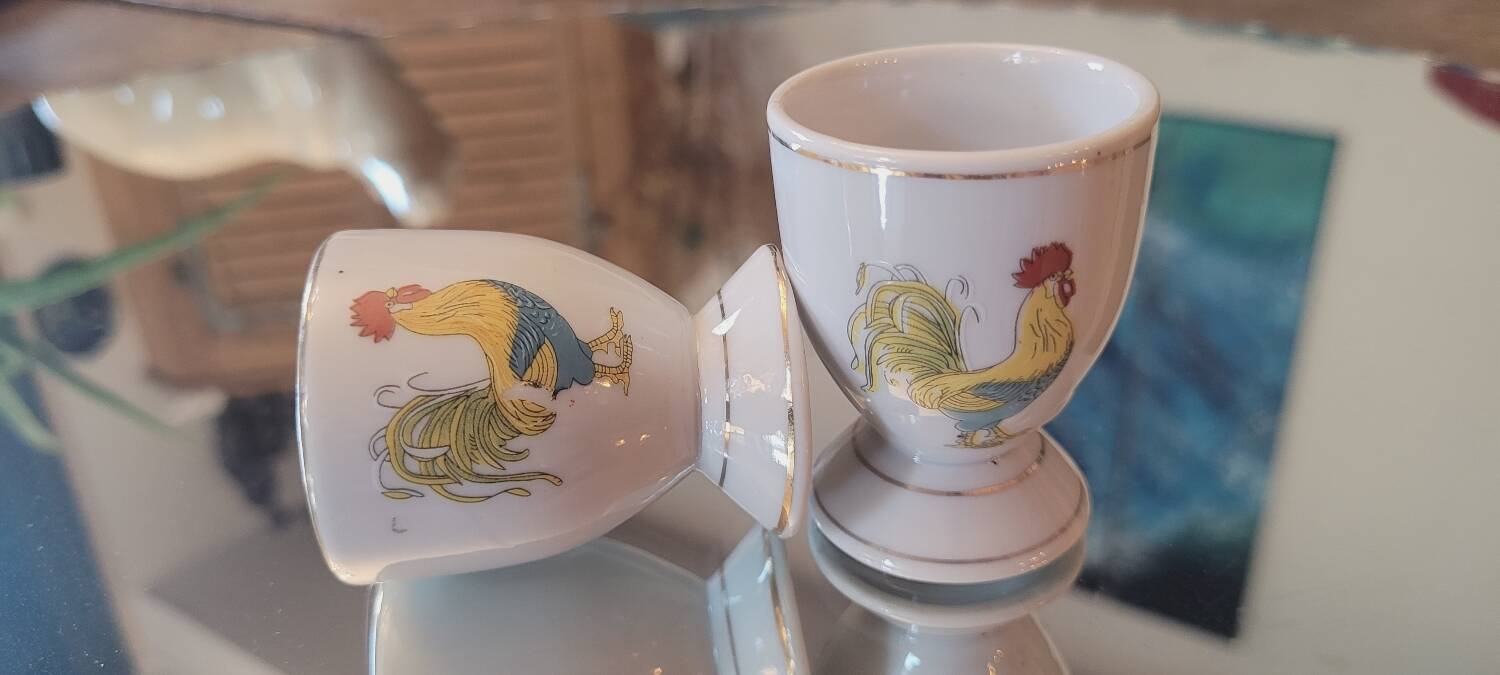French rooster egg cups