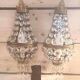 Pair of wall lights with crystal and brass tassels Height 36 cm