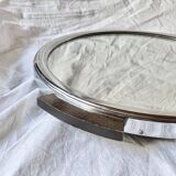 Vintage round mirror tray