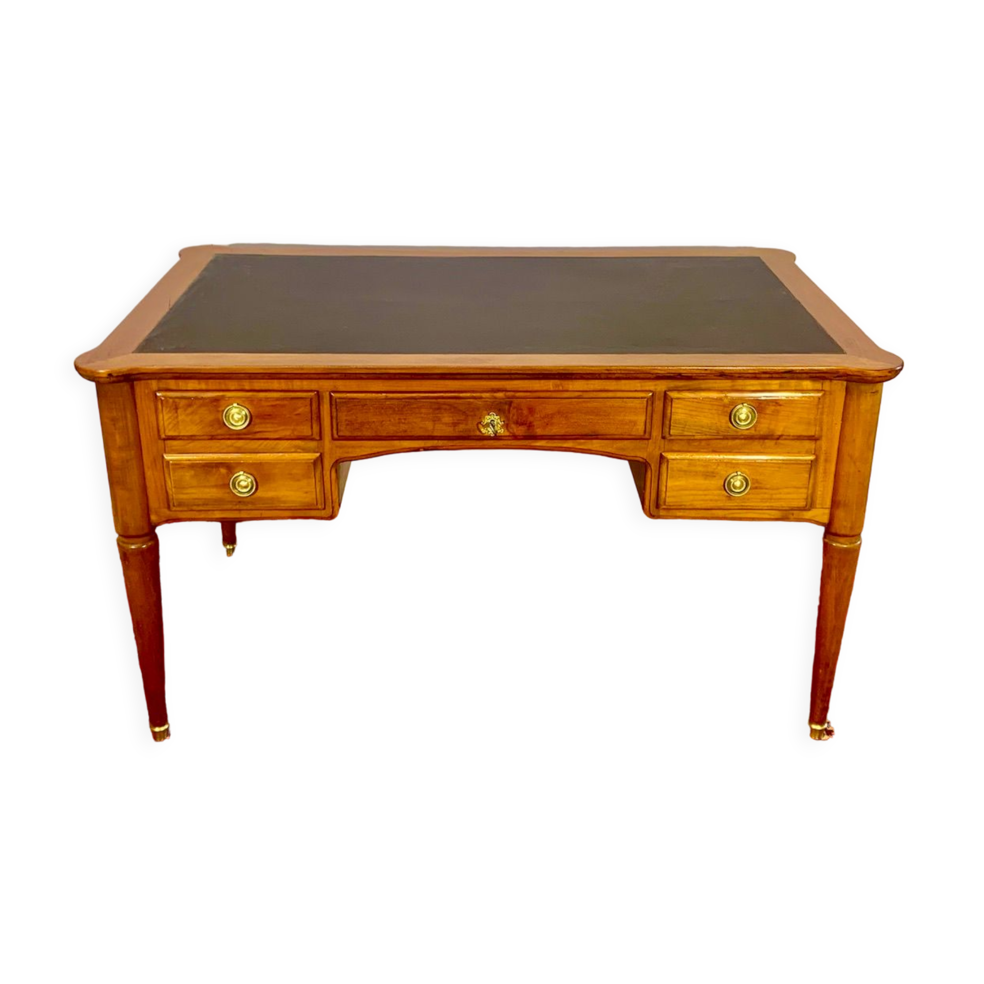 Louis XVI desk in cherry wood and gilded bronzes