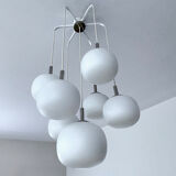 Grand Lustre Cascade, Globes Opaline Chrome, Years 70