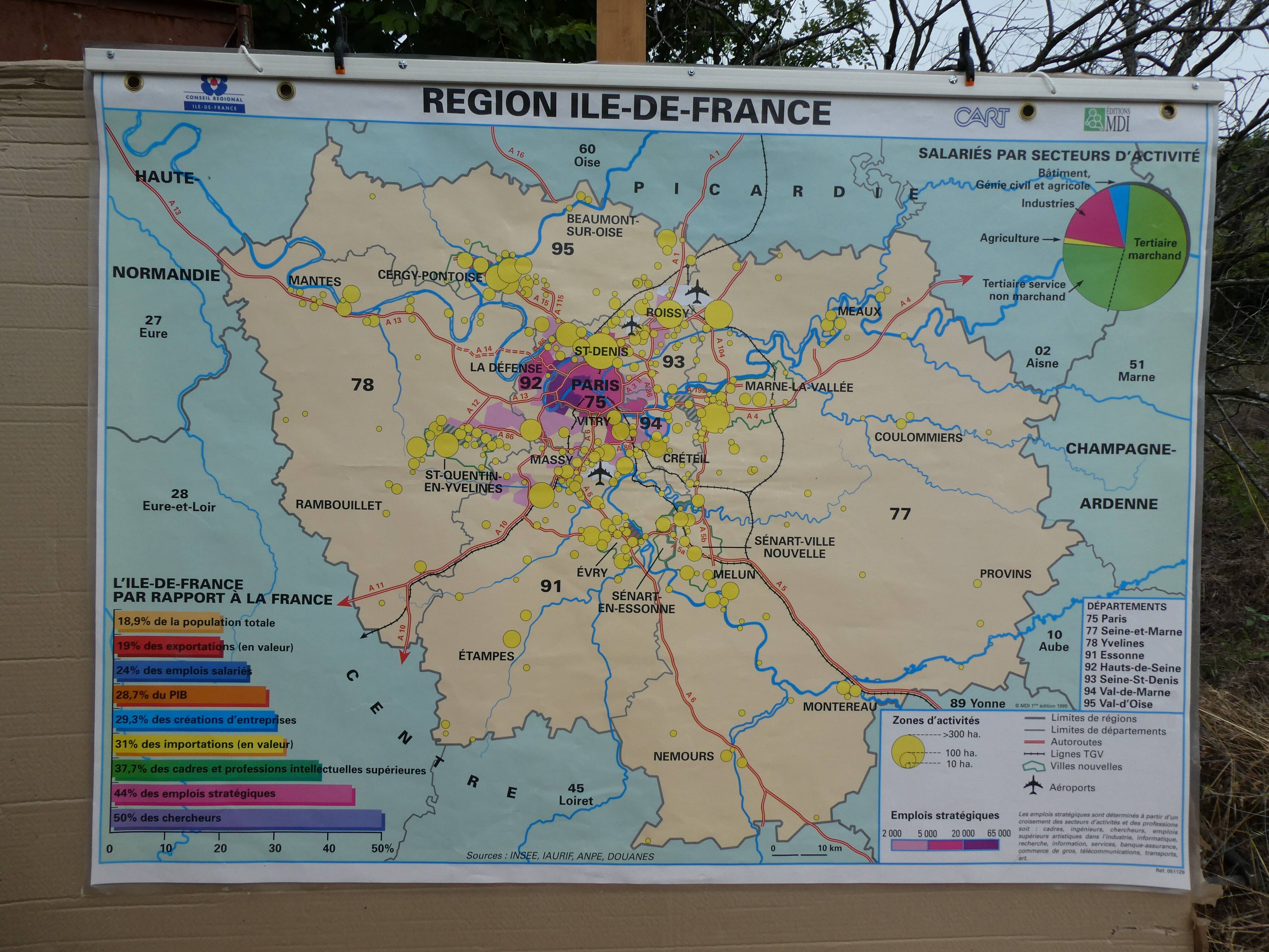 School map Ile de France vintage MDI