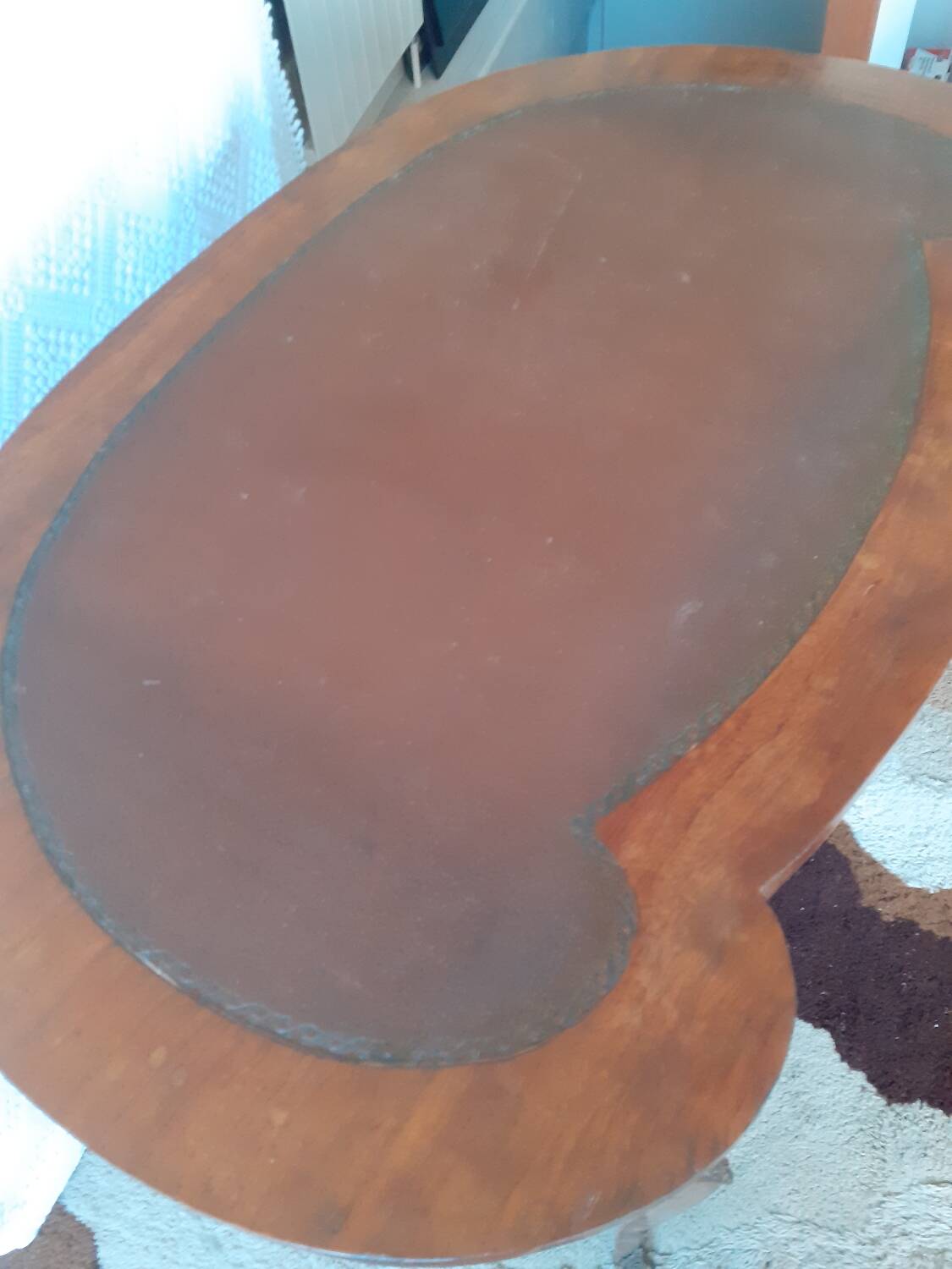 Louis XV style kidney desk with marquetry