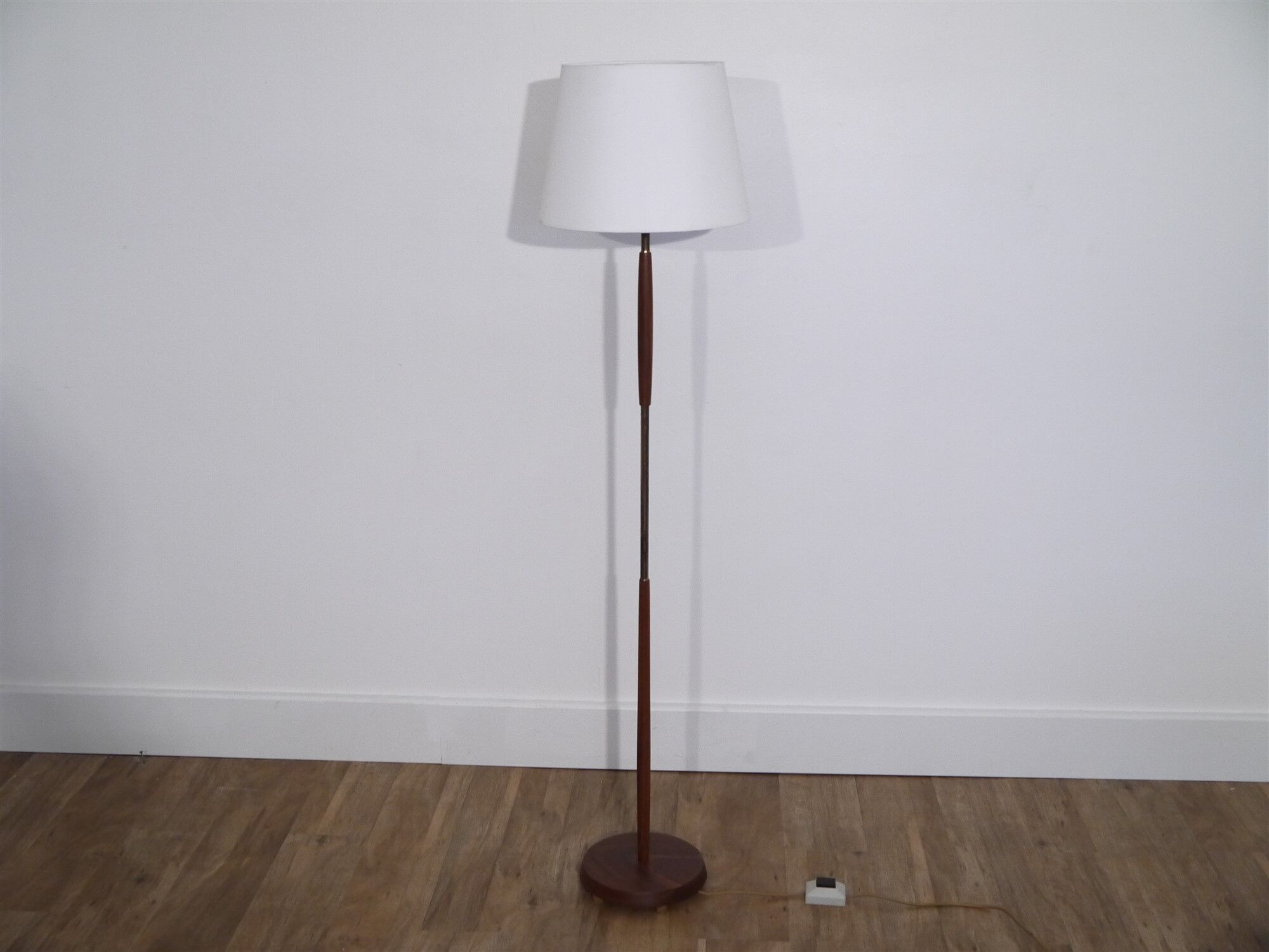 Scandinavian lamppost and teak and brass