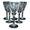 Set of 6 Chantilly wine glasses in cut crystal signed Manufacture de Saint-Louis H15.3cm