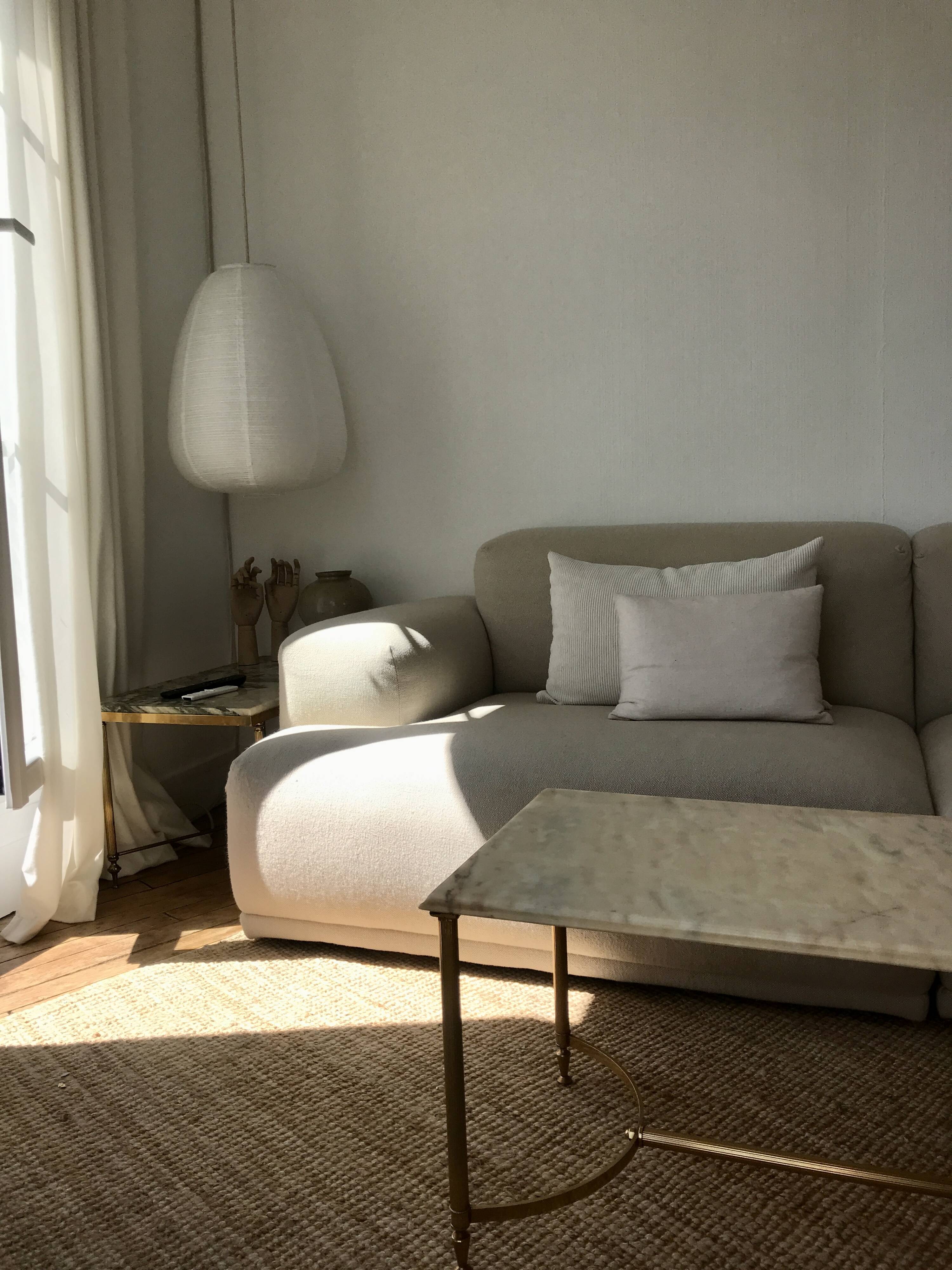 Brass and marble coffee table