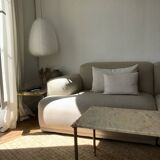 Table basse en laiton et marbre