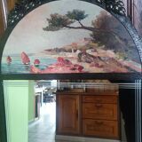 Trumeau era of Decorative Arts in 1929 in hammered wrought iron 75x160cm