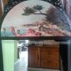 Overmantel mirror from the decorative arts period, 1929, in hammered wrought iron, 75x160cm