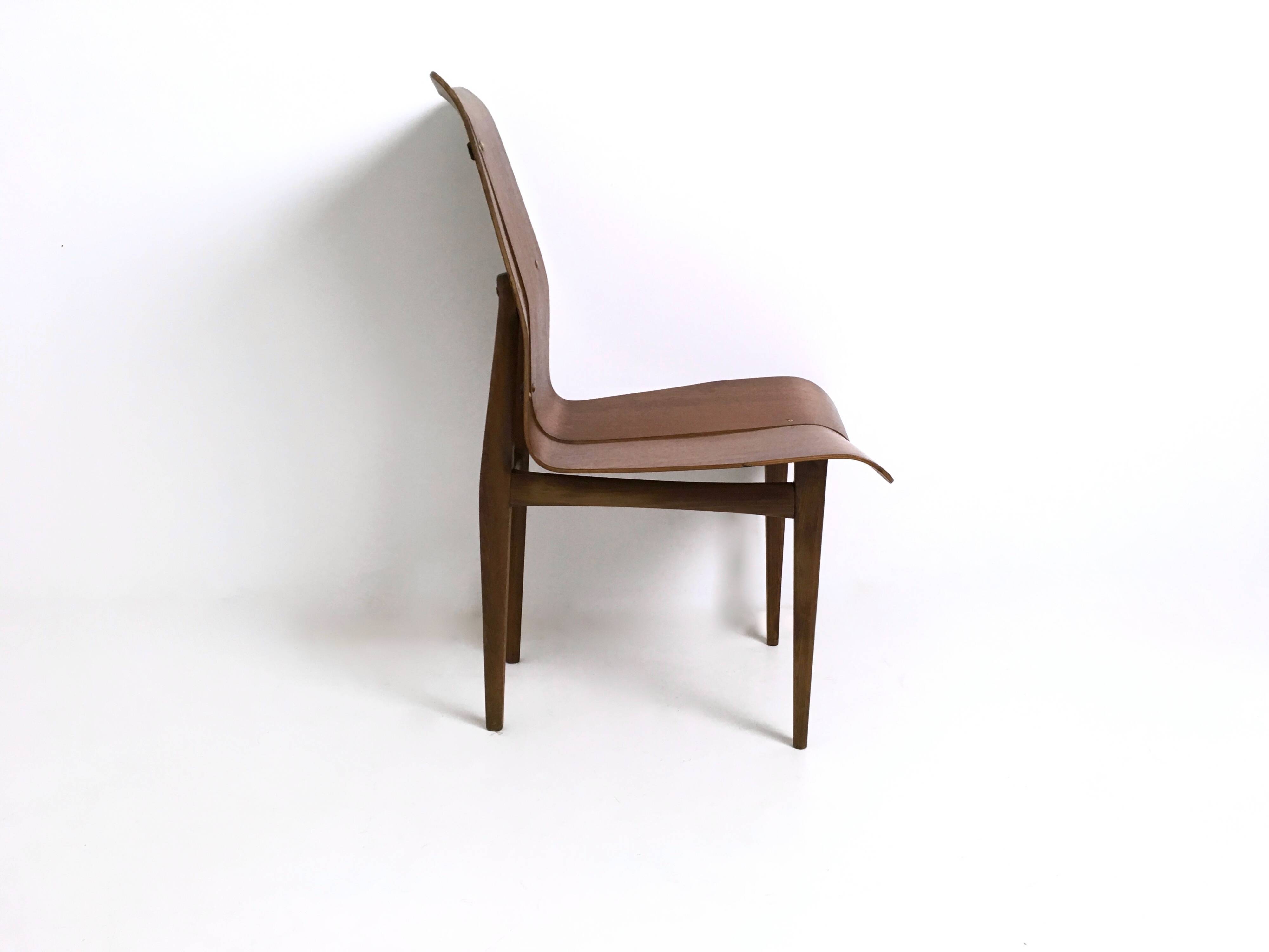 Six Vintage Curved Wood Chairs in the Style of Ilmari Tapiovaara, Finland