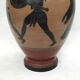 Reproduction of a Greek Attic-style black-figure vase depicting warriors